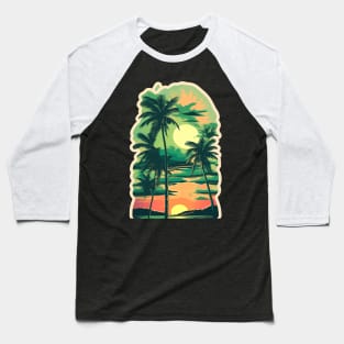 sunset palm tree Baseball T-Shirt